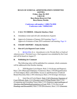 Rules of Judicial Administratin June 2019 Agenda with Attachments