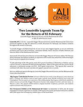 Two Louisville Legends Team up for $5 February
