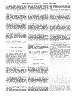 CONGRESSIONAL RECORD— Extensions of Remarks E913 HON