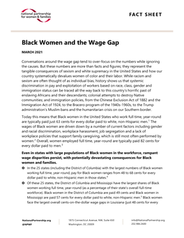 Fact Sheet Black Women and the Wage