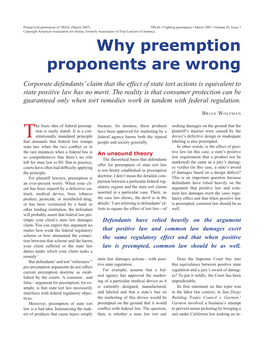 Why Preemption Proponents Are Wrong