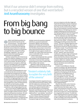 From Big Bang to Big Bounce