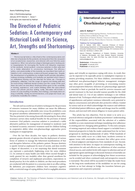 The Direction of Pediatric Sedation: a Contemporary and Historical Look at Its Science, Art, Strengths and Shortcomings