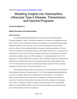 Haemophilus Influenzae Type B Disease, Transmission, and Vaccine Programs