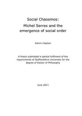 Michel Serres and the Emergence of Social Order