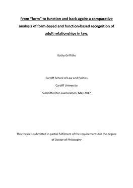 From “Form” to Function and Back Again: a Comparative Analysis of Form-Based and Function-Based Recognition of Adult Relationships in Law