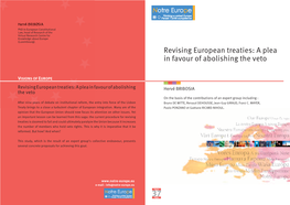 Revising European Treaties: a Plea in Favour of Abolishing the Veto