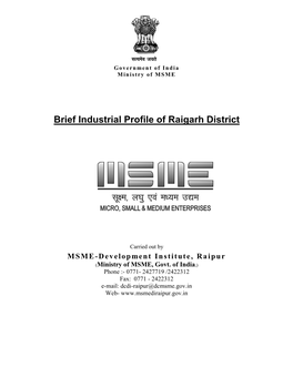 Brief Industrial Profile of Raigarh District