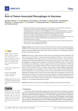 Role of Tumor-Associated Macrophages in Sarcomas