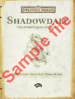 Shadowdale: the Scouring of the Land Is a DUNGEONS & We Recommend That You Review the Information Presented DRAGONS® Adventure Designed for Four 9Th-Level Characters