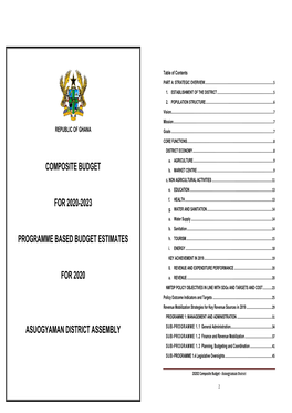 ASUOGYAMAN DISTRICT ASSEMBLY SUB- PROGRAMME 1.2 Finance and Revenue Mobilization