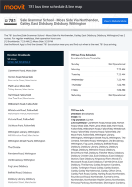 781 Bus Time Schedule & Line Route