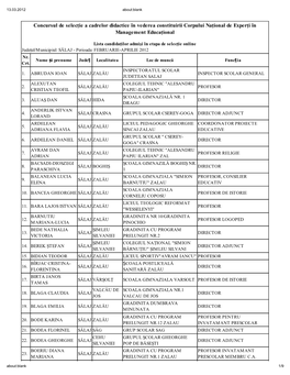 Concursul De Selec Ie a Cadrelor Didactice În Vederea