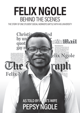 Felix Ngole Behind the Scenes the Story of One Student Social Worker’S Battle with His University