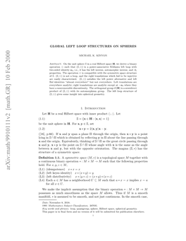 [Math.GR] 10 Feb 2000 Otnosbnr Operation Binary Continuous a X Od for Hold