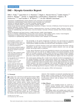 Myopia Genetics Report