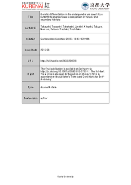 Title Genetic Differentiation in the Endangered