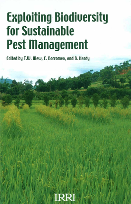 Exploiting Biodiuersity for Sustainable Pest Management Edited by T.W