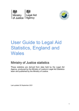 User Guide to Legal Aid Statistics, England and Wales