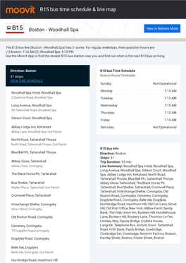 B15 Bus Time Schedule & Line Route