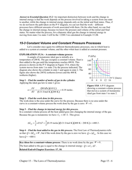 Section 15-3: Constant Volume and Constant Pressure Processes
