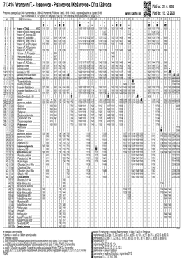 713416 Vranov N./T. - Jasenovce - Piskorovce / Košarovce - Oľka / Závada Platí Od: 22