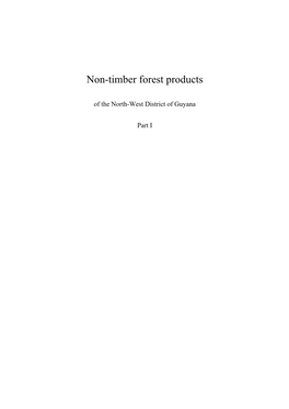 Non-Timber Forest Products