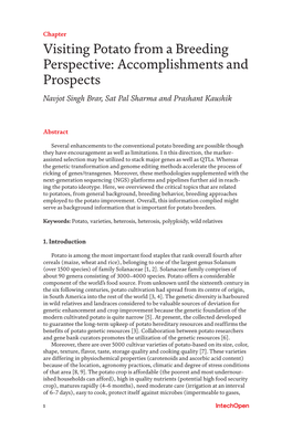 Visiting Potato from a Breeding Perspective: Accomplishments and Prospects Navjot Singh Brar, Sat Pal Sharma and Prashant Kaushik