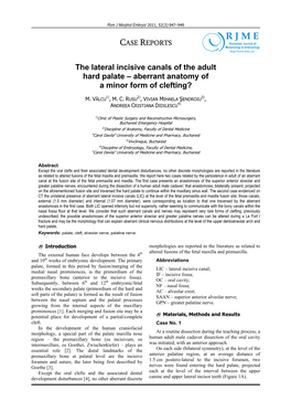 R J M E ASE EPORTS Romanian Journal of C R Morphology & Embryology