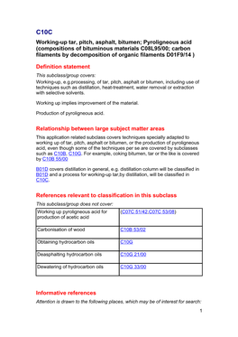 Working-Up Tar, Pitch, Asphalt, Bitumen; Pyroligneous Acid (Compositions