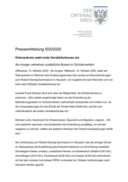 Pressemitteilung 553/2020