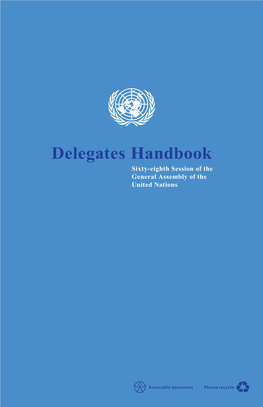 Delegates Handbook Sixty-Eighth Session of the General Assembly of the United Nations