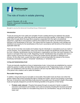 The Role of Trusts in Estate Planning