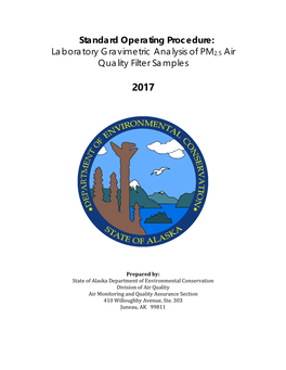 Standard Operating Procedure: Laboratory Gravimetric Analysis of PM2.5 Air Quality Filter Samples