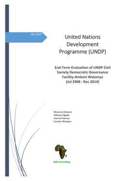 End-Term Evaluation of UNDP Civil Society Democratic Governance