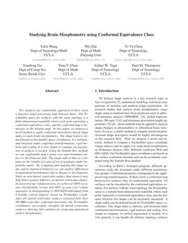 Studying Brain Morphometry Using Conformal Equivalence Class