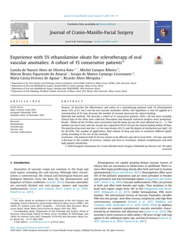 Experience with 5% Ethanolamine Oleate for Sclerotherapy of Oral Vascular Anomalies: a Cohort of 15 Consecutive Patients*