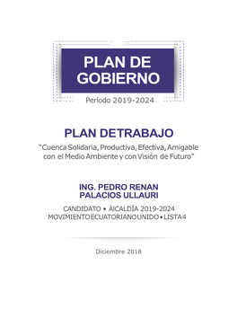 Plan De Trabajo Del Alcalde