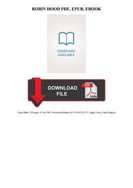 PDF Download Robin Hood Ebook, Epub