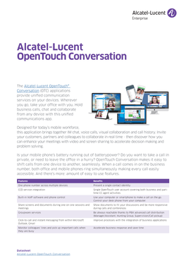 Alcatel-Lucent Opentouch Conversation