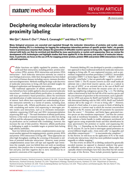 Deciphering Molecular Interactions by Proximity Labeling