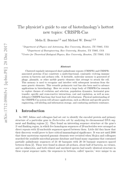 CRISPR-Cas Arxiv:1712.09865V1 [Q-Bio.PE] 28 Dec 2017