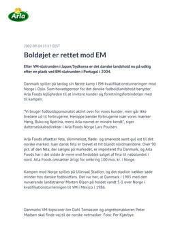 Boldøjet Er Rettet Mod EM