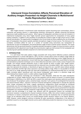 Interaural Cross-Correlation Affects Perceived Elevation of Auditory Images Presented Via Height Channels in Multichannel Audio Reproduction Systems