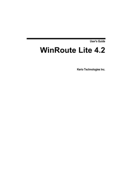 Winroute Lite 4.2