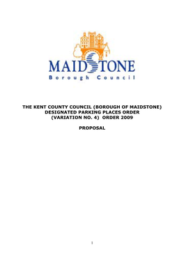 (Borough of Maidstone) Designated Parking Places Order (Variation No