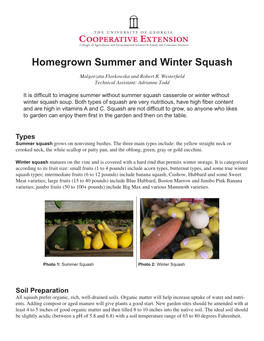 Homegrown Summer and Winter Squash Malgorzata Florkowska and Robert R