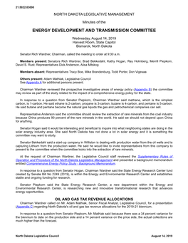 Energy Development and Transmission Committee