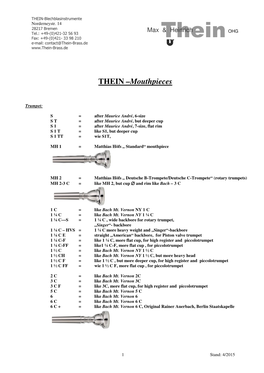 THEIN –Mouthpieces