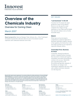 Overview of the Chemicals Industry
